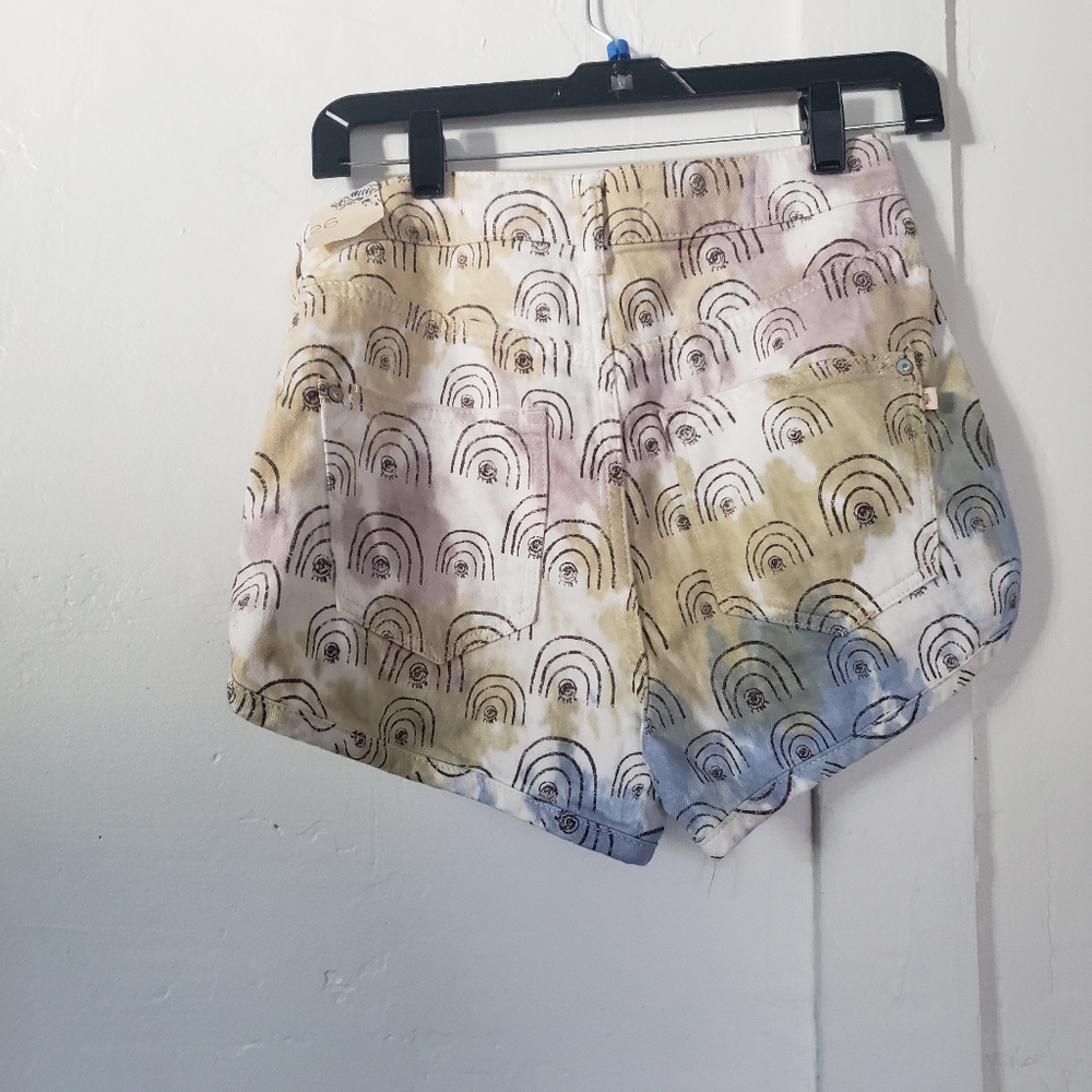 NWT anthropologie hannah leathers high rise rainbow shorts - Picture 5 of 7